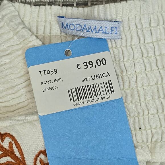 Modamalfi Wide Leg Palazzo Pants Womens Elastic Waist Band Embroidered Boho NEW - Picture 4 of 15